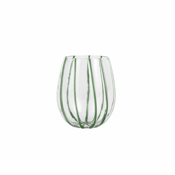 An image of Vietri Nuovo Stripe Stemless Wine Glass