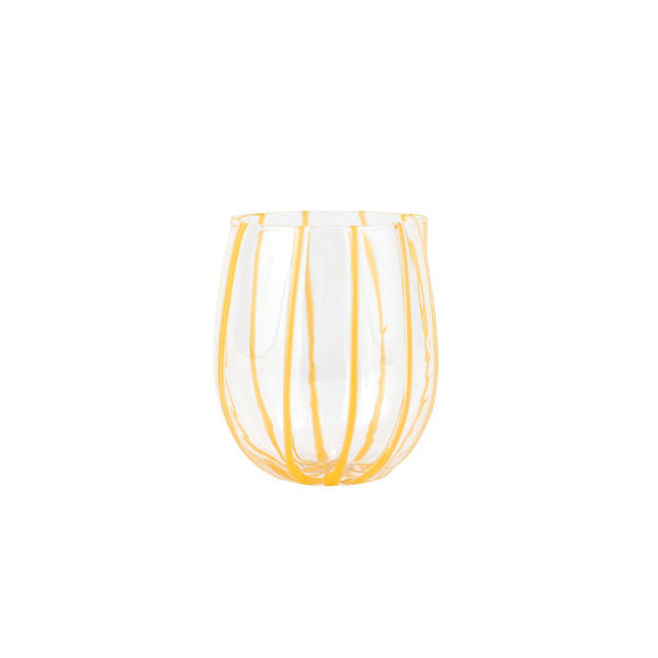 An image of Vietri Nuovo Stripe Stemless Wine Glass