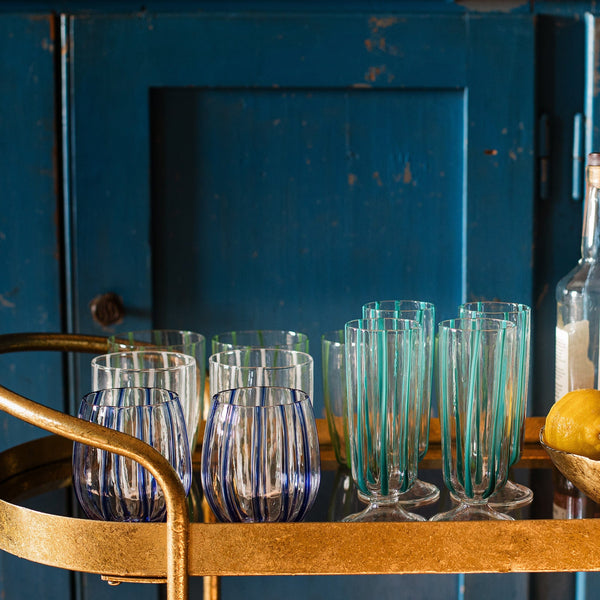 An image of Vietri Nuovo Stripe Stemless Wine Glass
