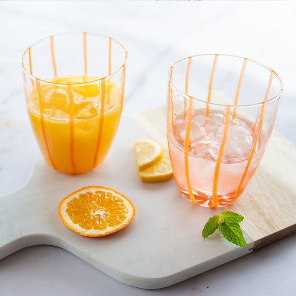 An image of Vietri Nuovo Stripe Stemless Wine Glass