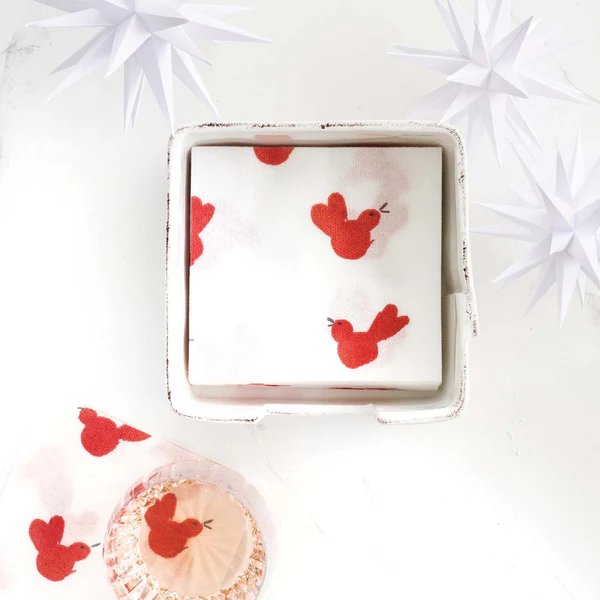 Vietri Papersoft Napkins Red Bird Dinner Napkins (Pack of 20)