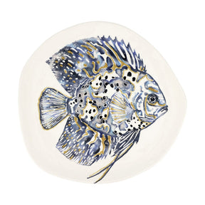 Vietri Reef Discus Fish Oblong Round Platter