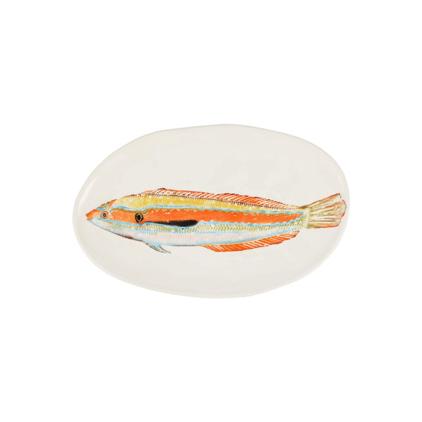 Vietri Reef Tropical Rainbow Fish Small Oval Platter
