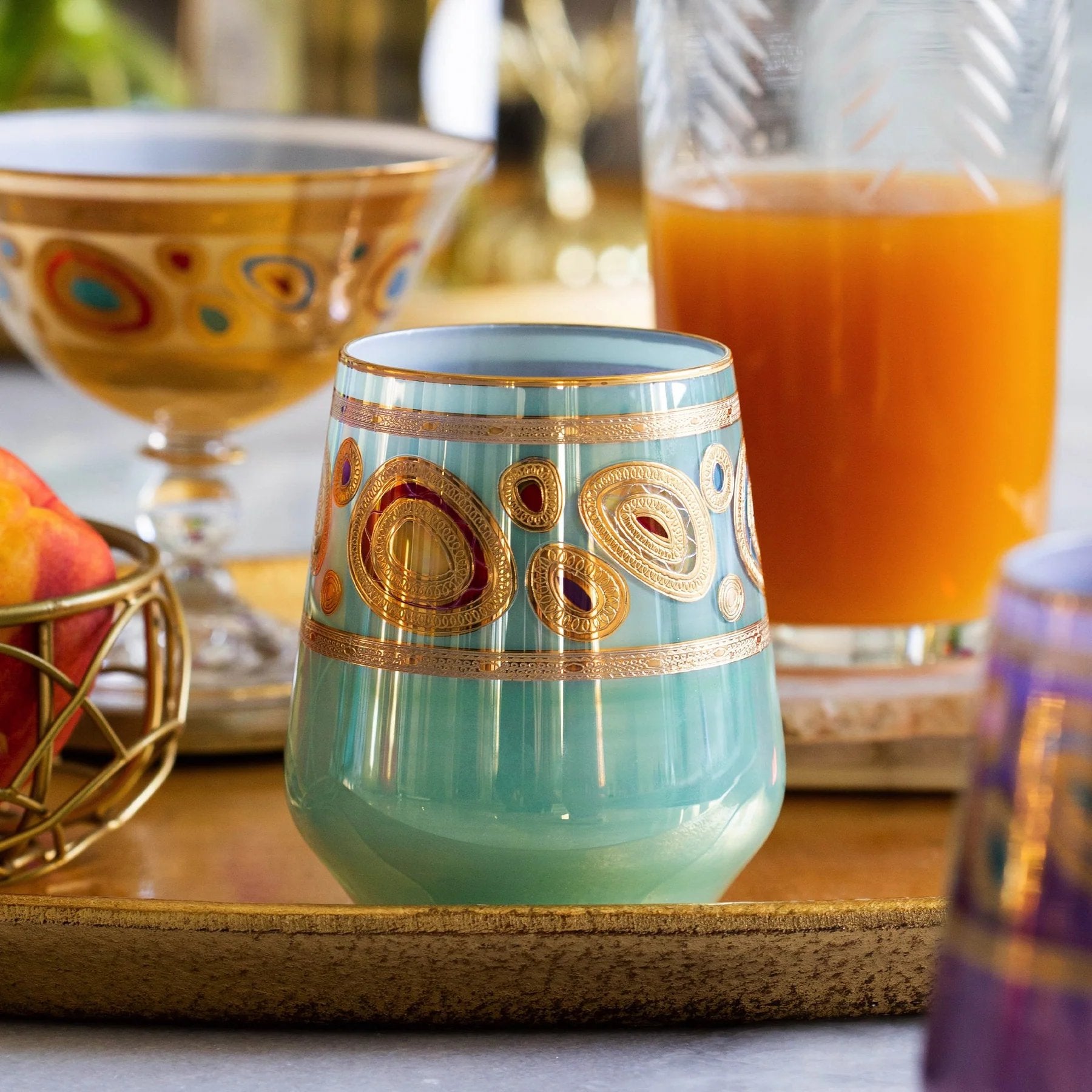An image of Vietri Regalia Stemless Wine Glass