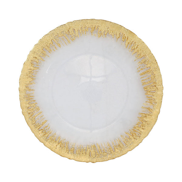 Vietri Rufolo Glass Gold Brushstroke Service Plate/Charger