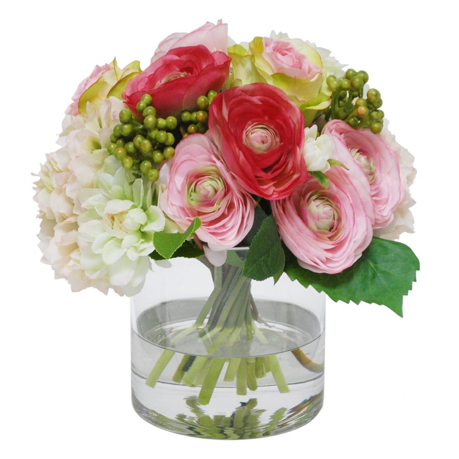 Winward 11" Rose / Hydrangea in Cylinder Vase