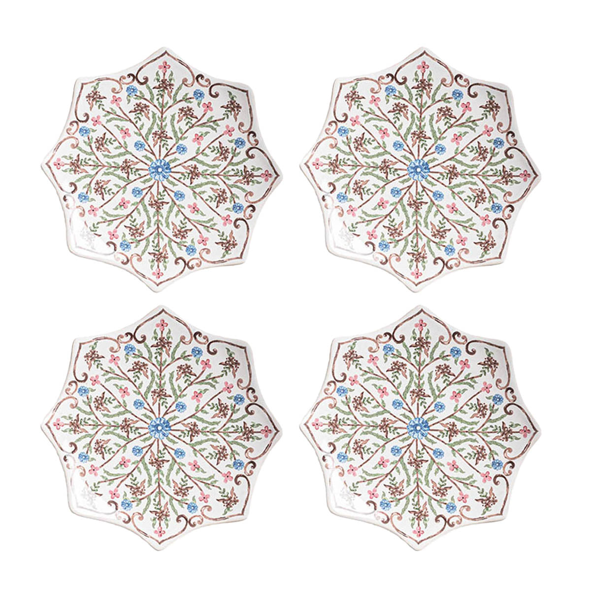 Juliska Villa Seville Scalloped Set of 4 Side / Cocktail Plates - Chambray