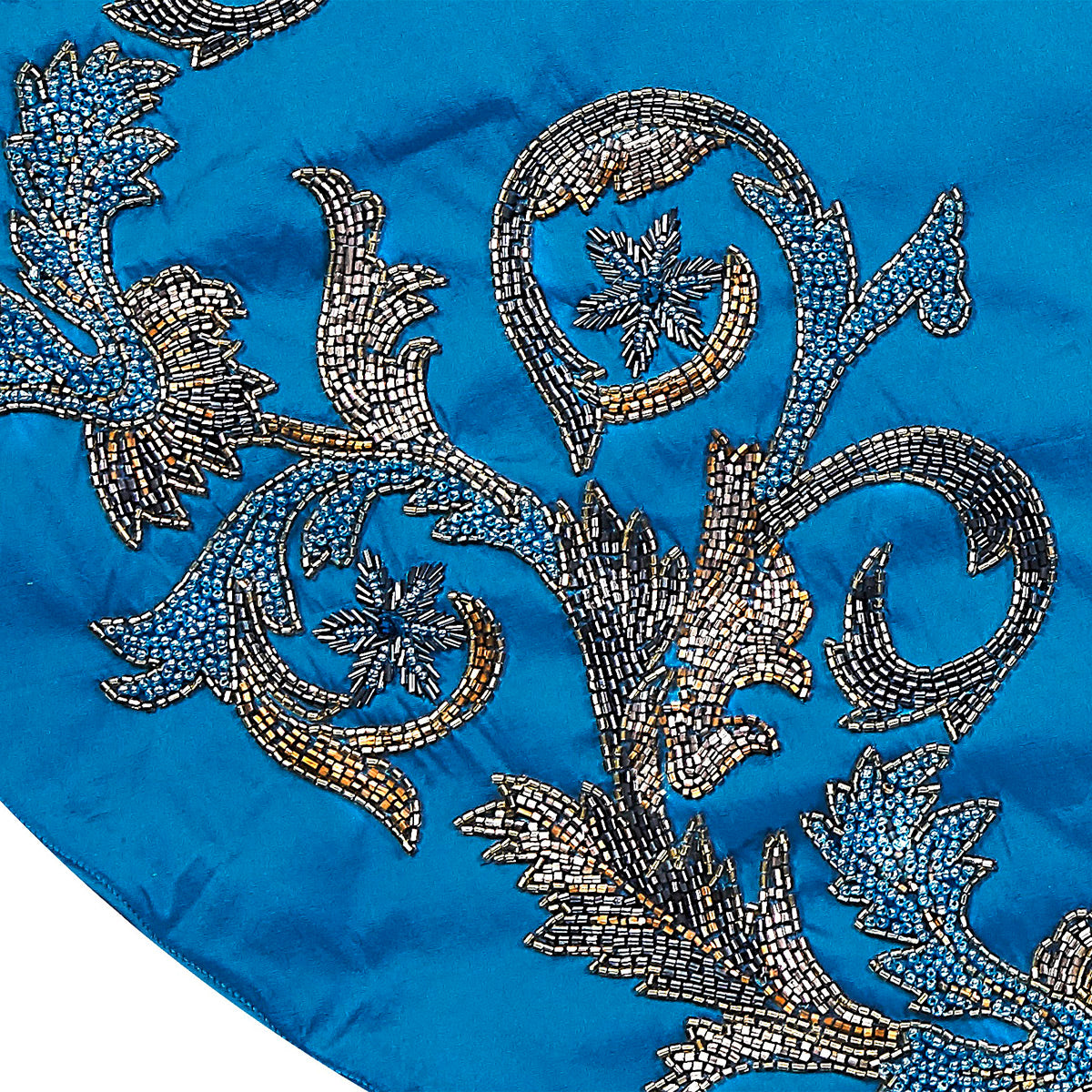 Arcadia Imperial Blue Silk 60" Tree Skirt