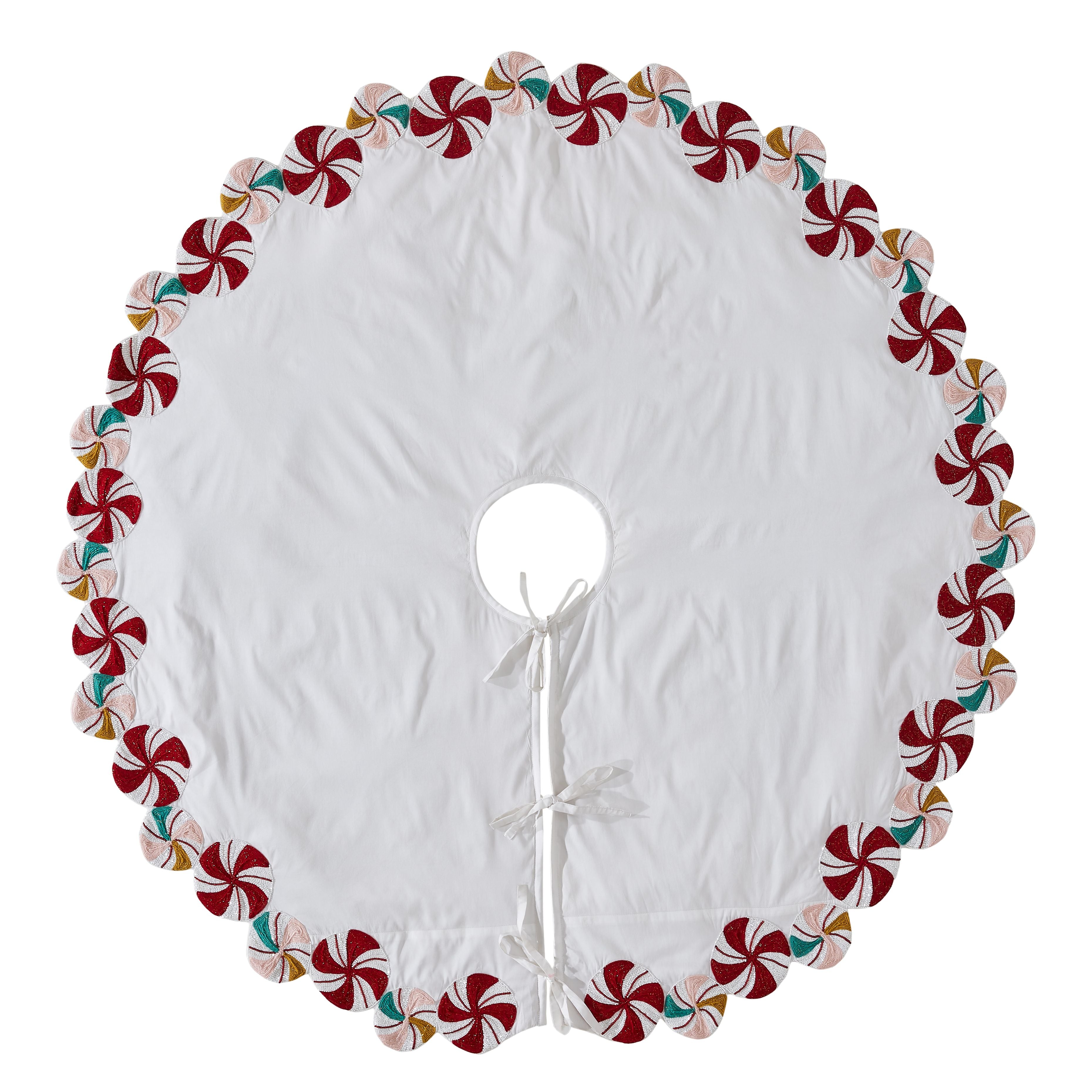 Arcadia Candy Swirl Hand-Beaded Tree Skirt