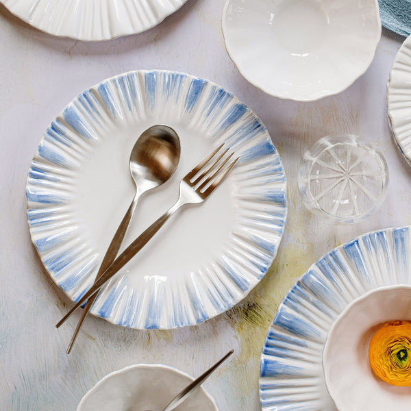 An image of Vietri Bari Blue and White European Dinner Plate
