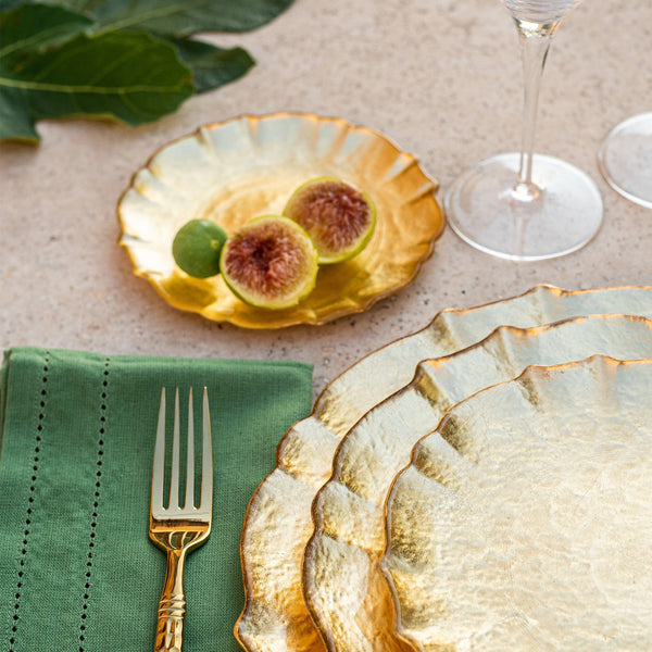 An image of Vietri Baroque Glass Cocktail Plate