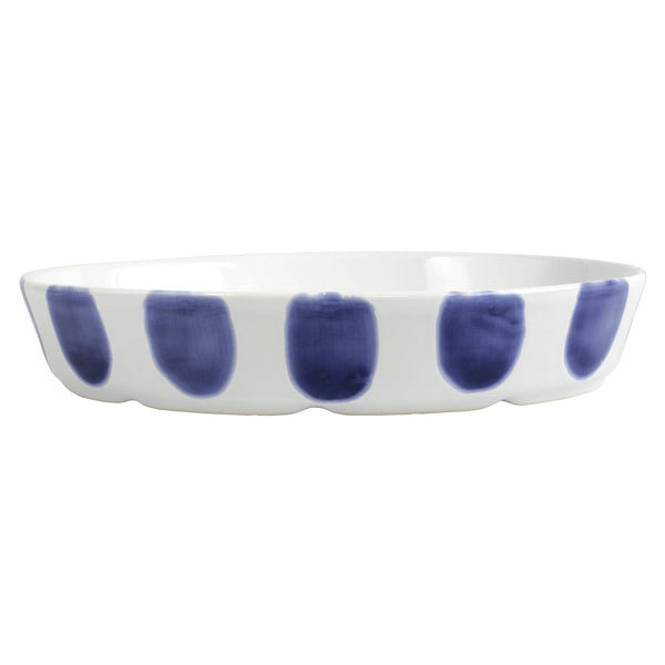 Vietri Santorini Dot Oval Baker