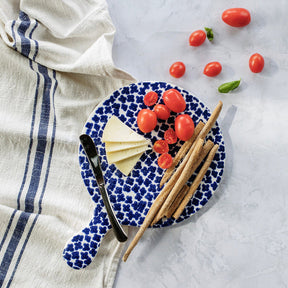 Vietri Santorini Flowers Round Cheese Board