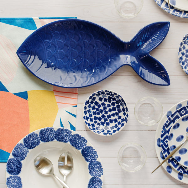 Vietri Santorini Figural Fish Platter