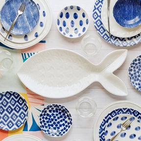 Vietri Santorini Figural Fish Platter
