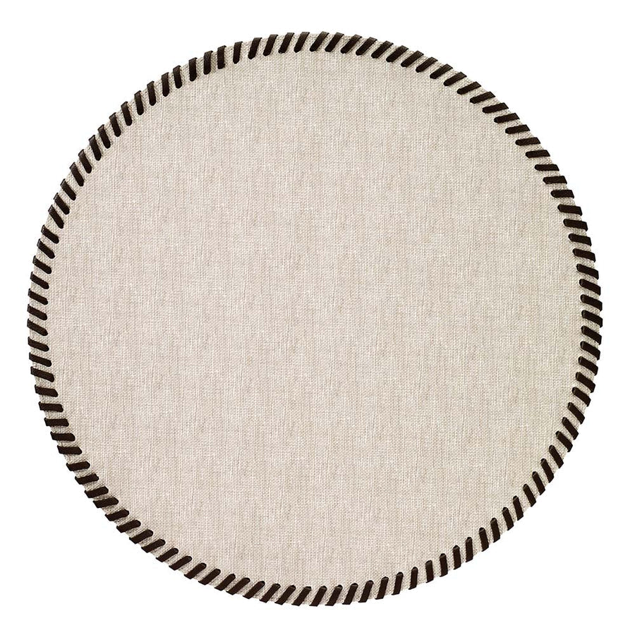 Bodrum Whipstitch Round Set of 4 Placemats