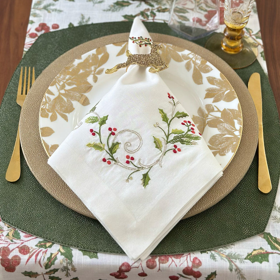 Bodrum Winterberry Set of 4 Napkin