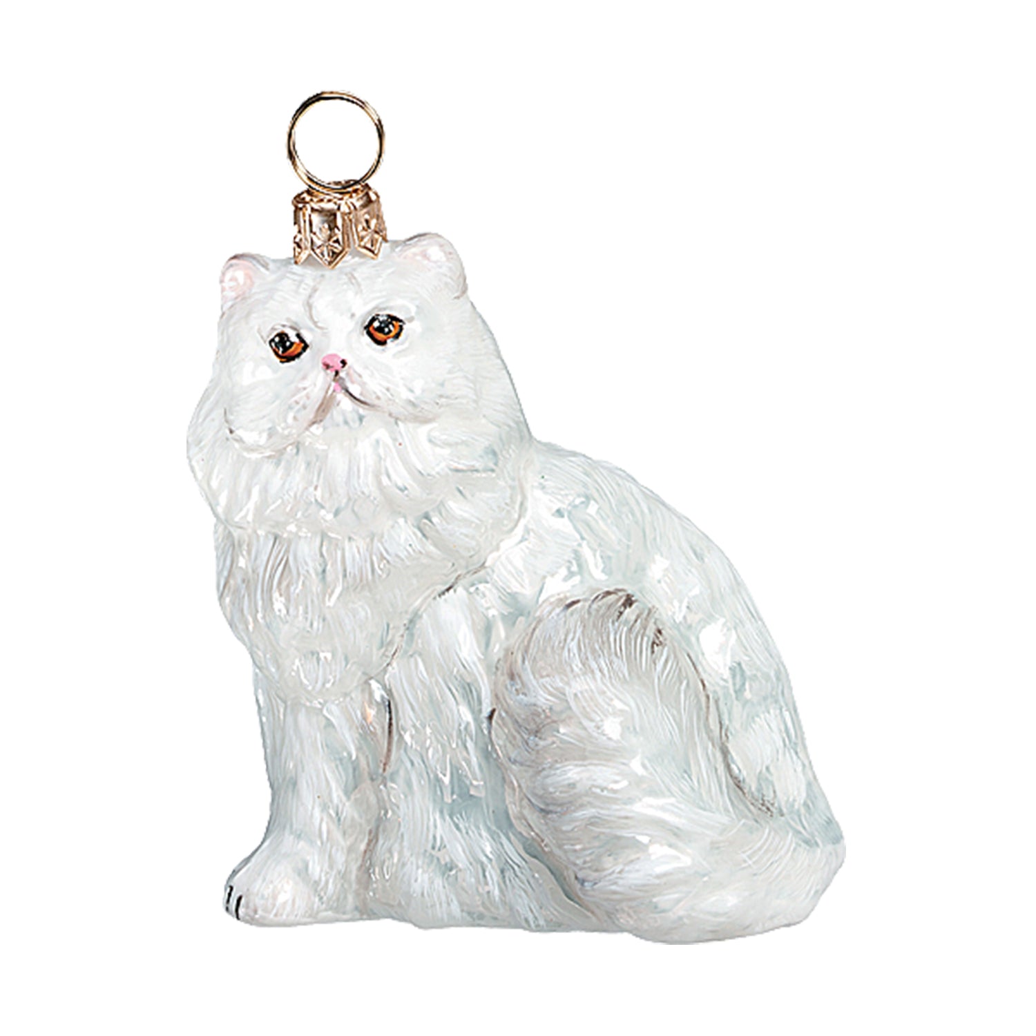 Joy to the World Persian Cat White Ornament